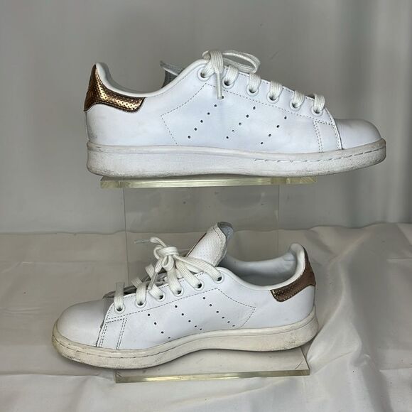 ADIDAS STAN SMITH WHT/GLD WOMENS SNEAKERS FTL-02-006 - Picture 3 of 12